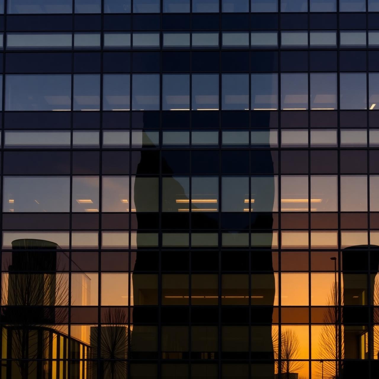 Fachada envidraçada de prédio comercial com película arquitetônica